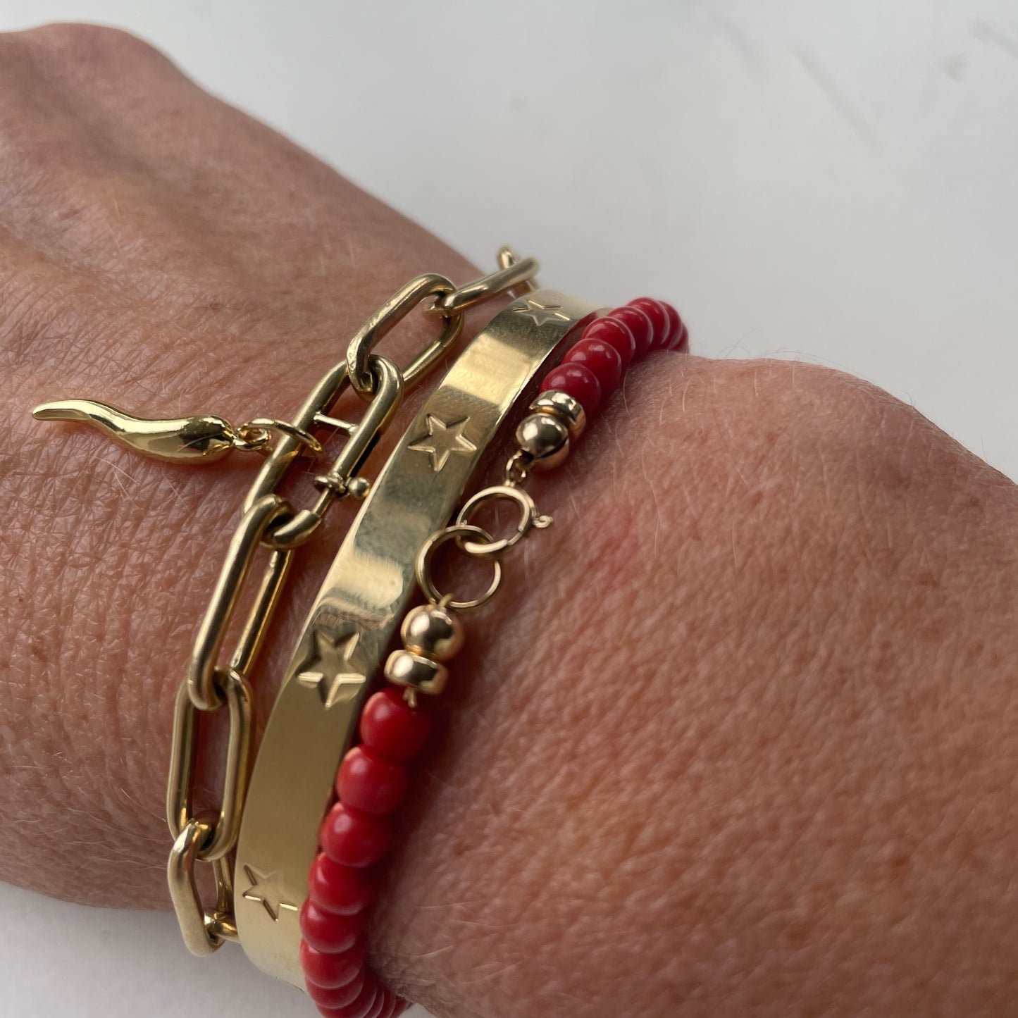 Gold horn pendant