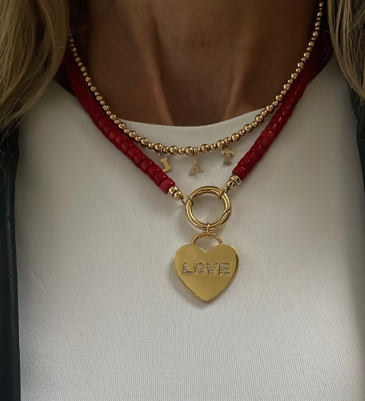 Ciondolo a forma di cuore con pietre di zirconia