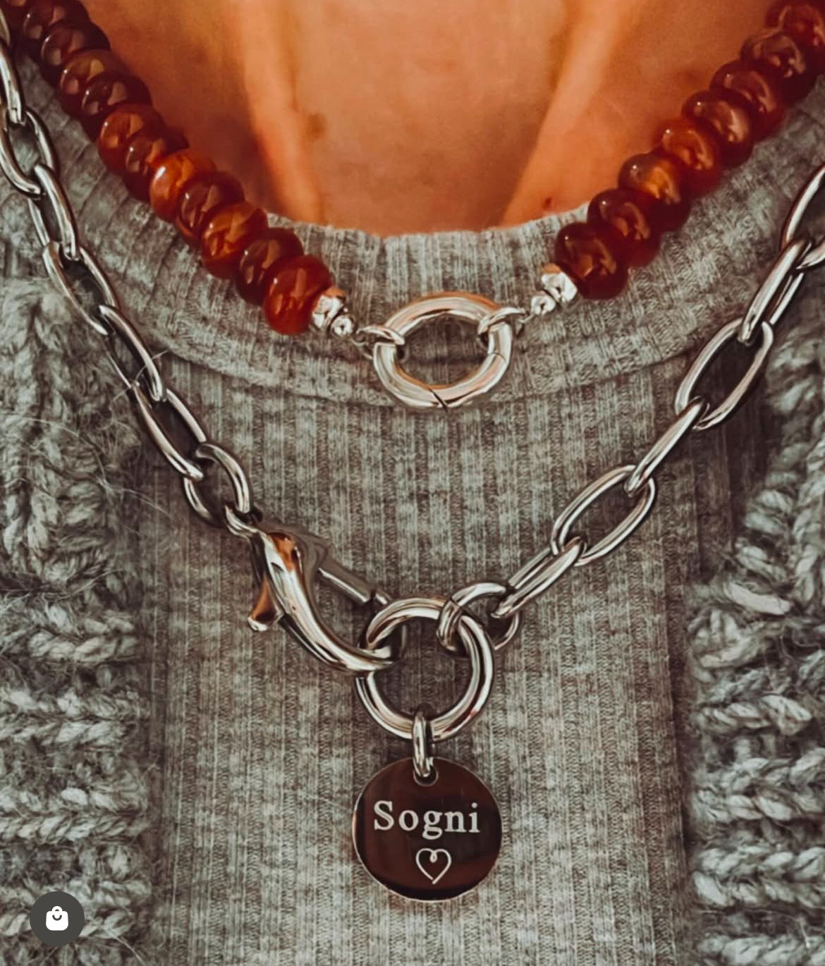 Sogni ketting zilverkleurig
