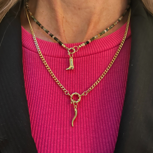 Gold horn pendant