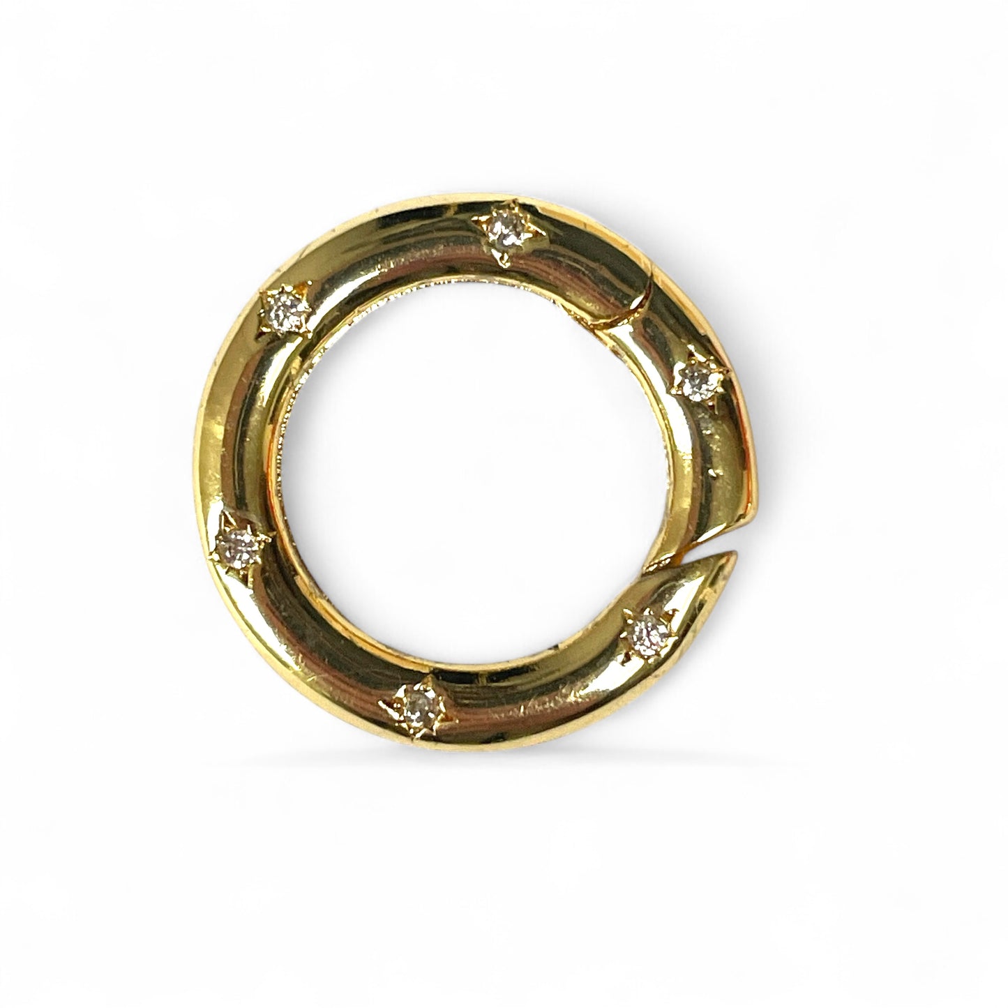 Connettore tondo con pietre di zirconia