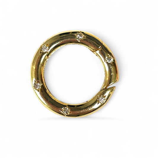 Connettore tondo con pietre di zirconia