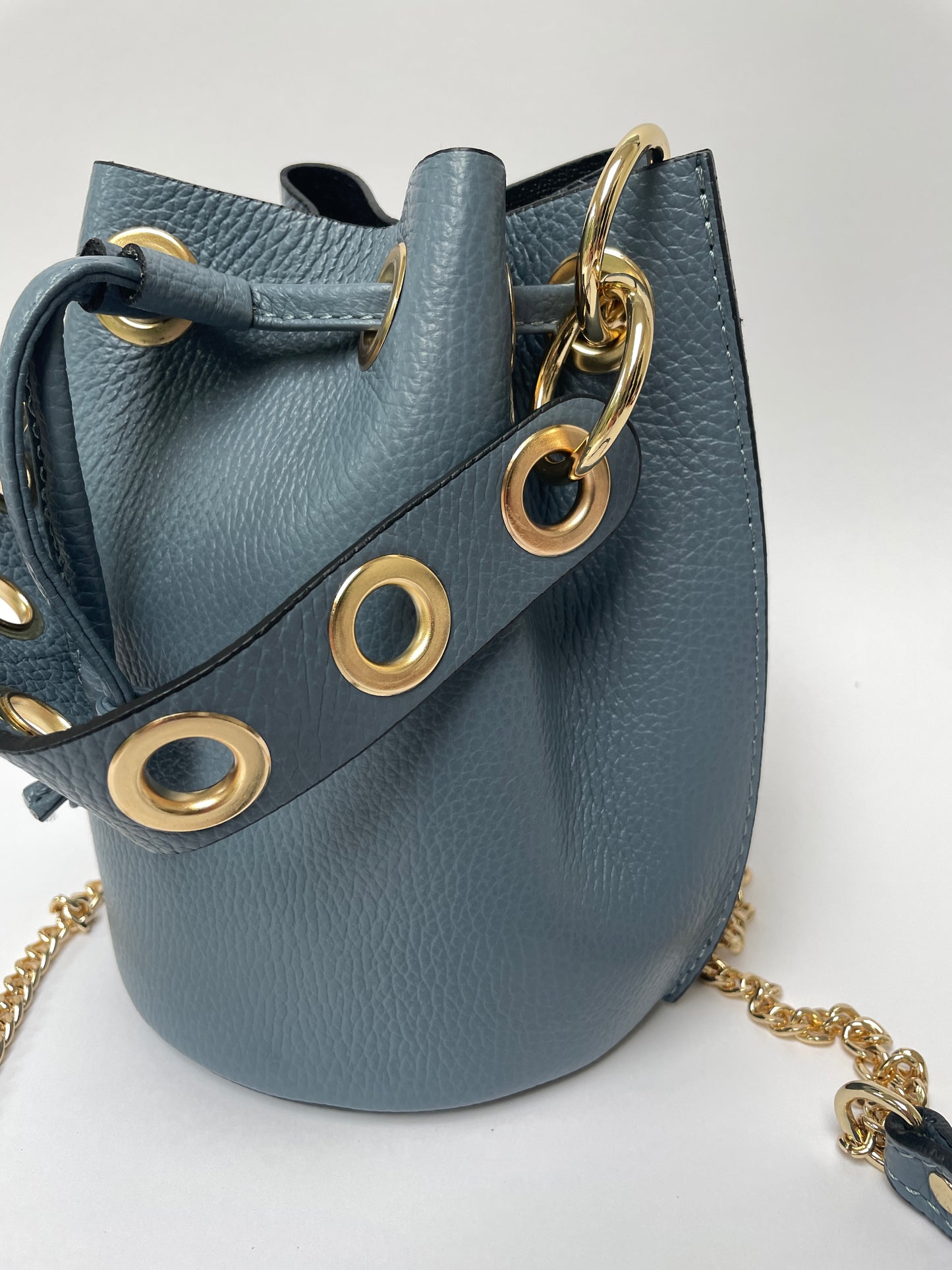 Tas met ketting schouderriem jeans blauw