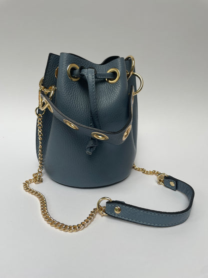 Tas met ketting schouderriem jeans blauw