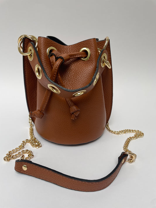 Tas met ketting schouderriem cognac