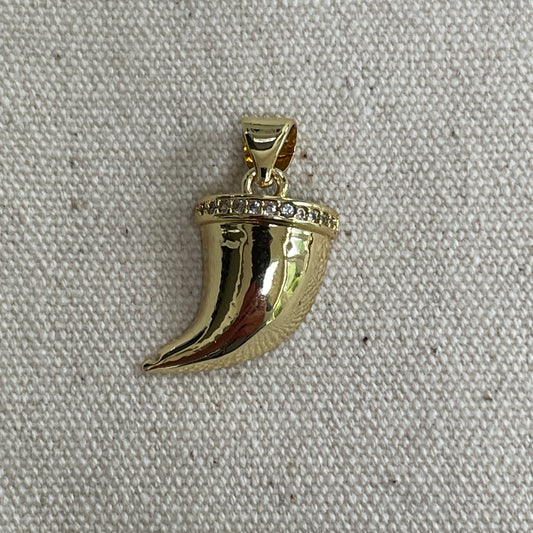 Golden horn pendant