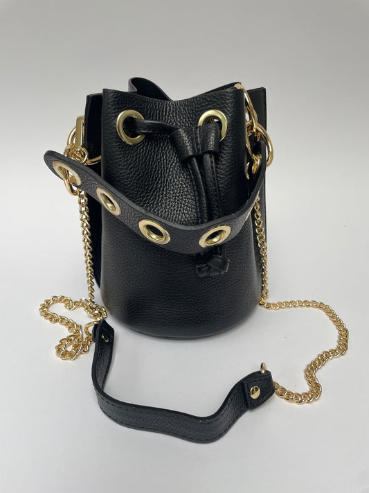 Tas met ketting schouderriem zwart