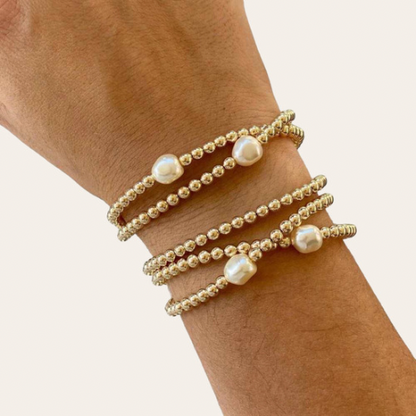 Bracelet large freshwater pearl Gold Filled