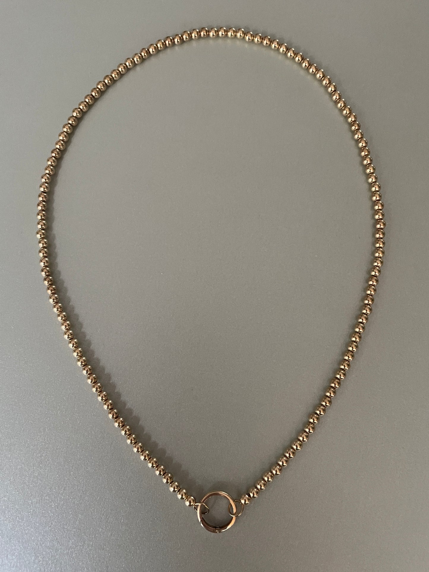Ketting palline 4mm met ronde sluiting(Gold Filled of 925 sterling zilver)
