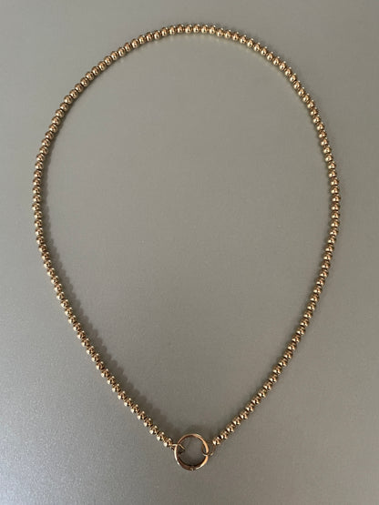 Ketting palline 4mm met ronde sluiting(Gold Filled of 925 sterling zilver)
