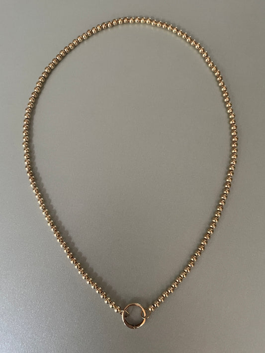 Ketting palline 4mm met ronde sluiting(Gold Filled of 925 sterling zilver)