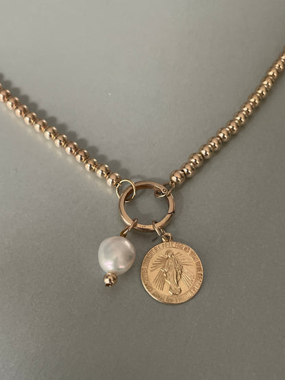 Ketting palline 4mm met ronde sluiting(Gold Filled of 925 sterling zilver)