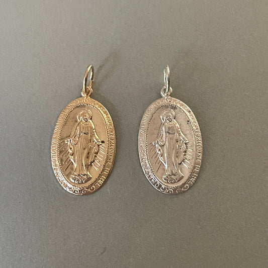 Ovale Maria hanger gold filled of 925 sterling zilver