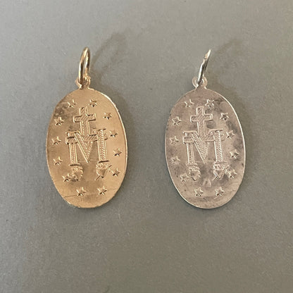 Ovale Maria hanger gold filled of 925 sterling zilver