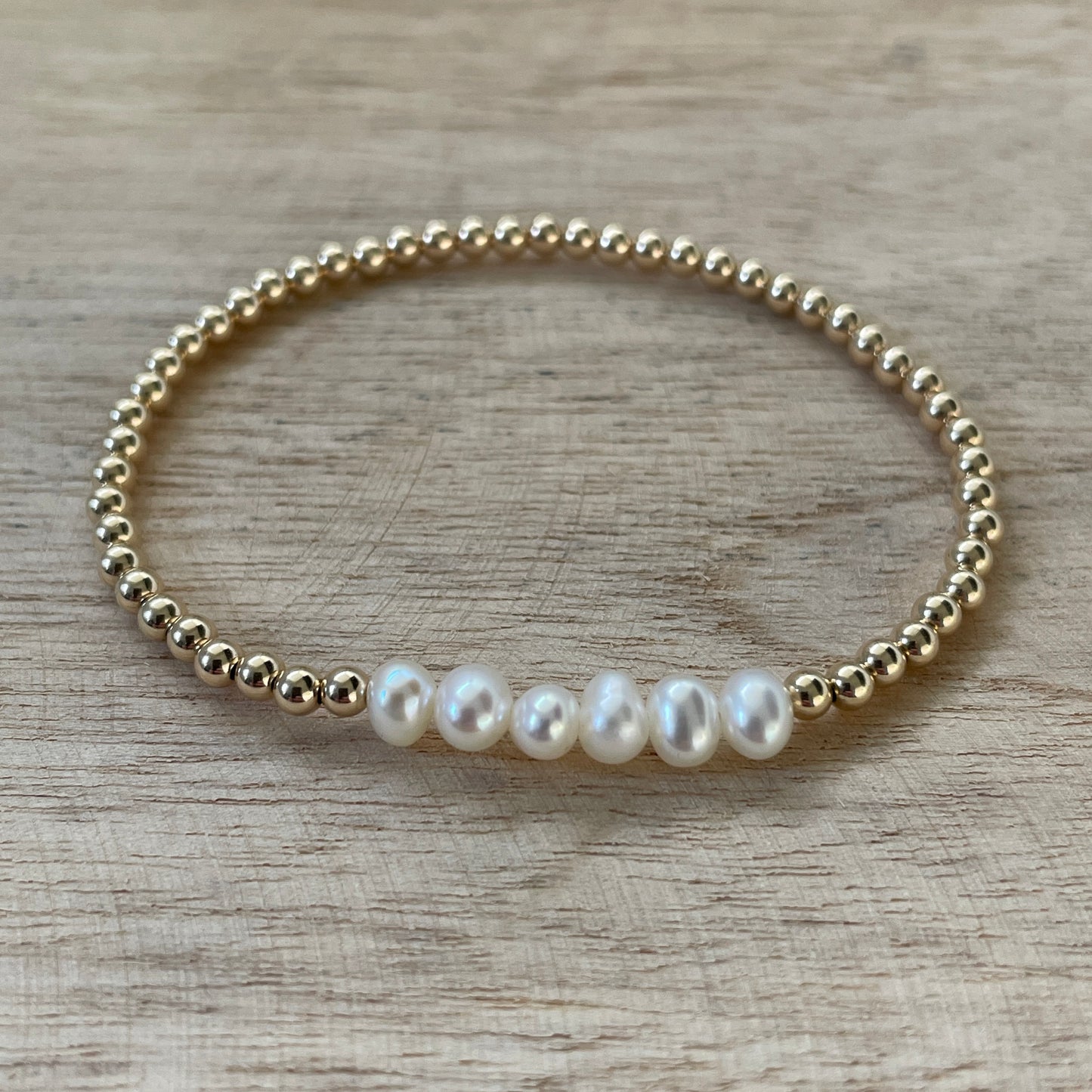 Armband kleine zoetwater parels Gold Filled