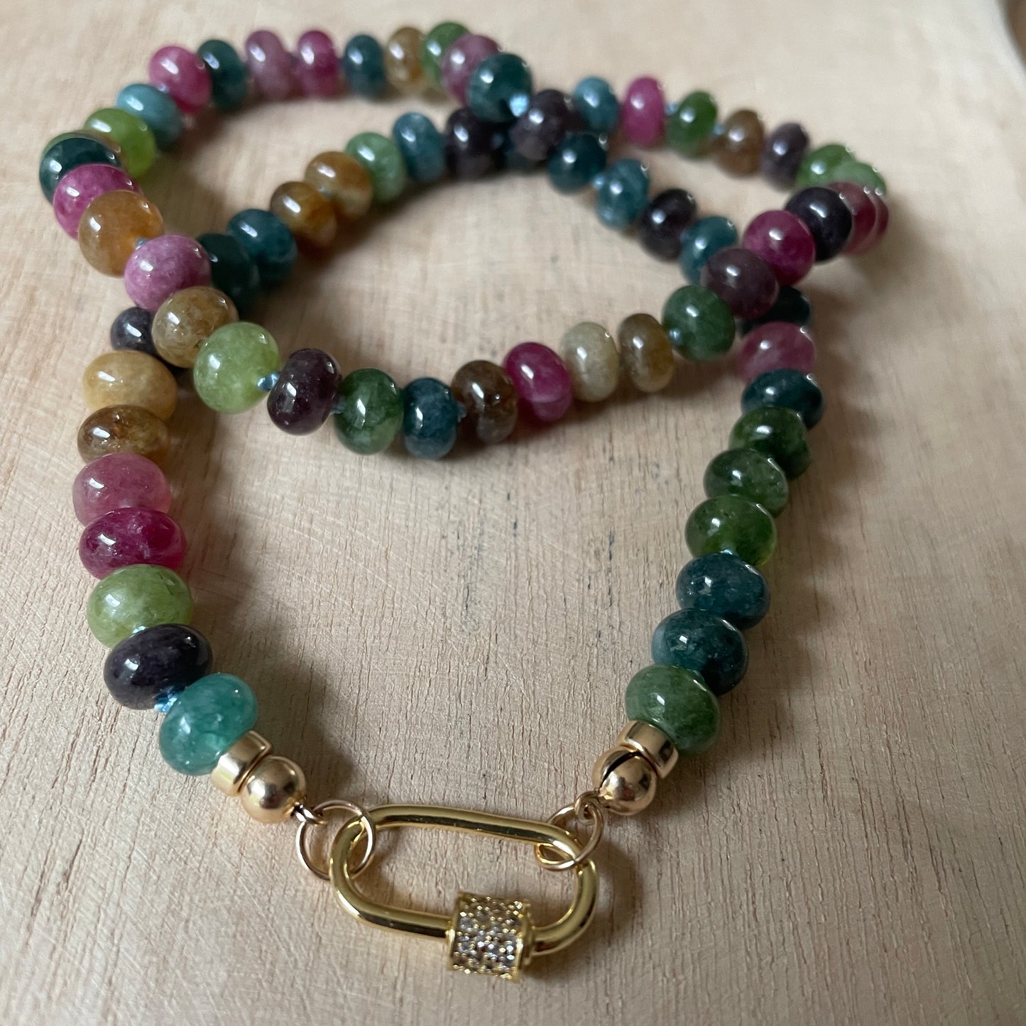 Rainbow knotted necklace