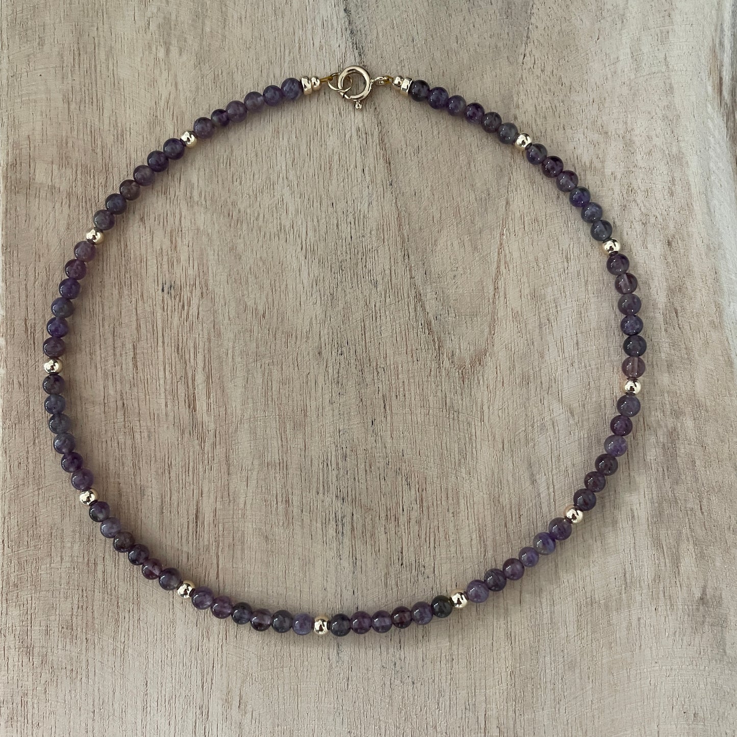 Purple Gold Filled Palline ketting