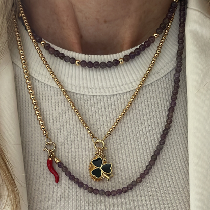 Purple Gold Filled Palline Necklace