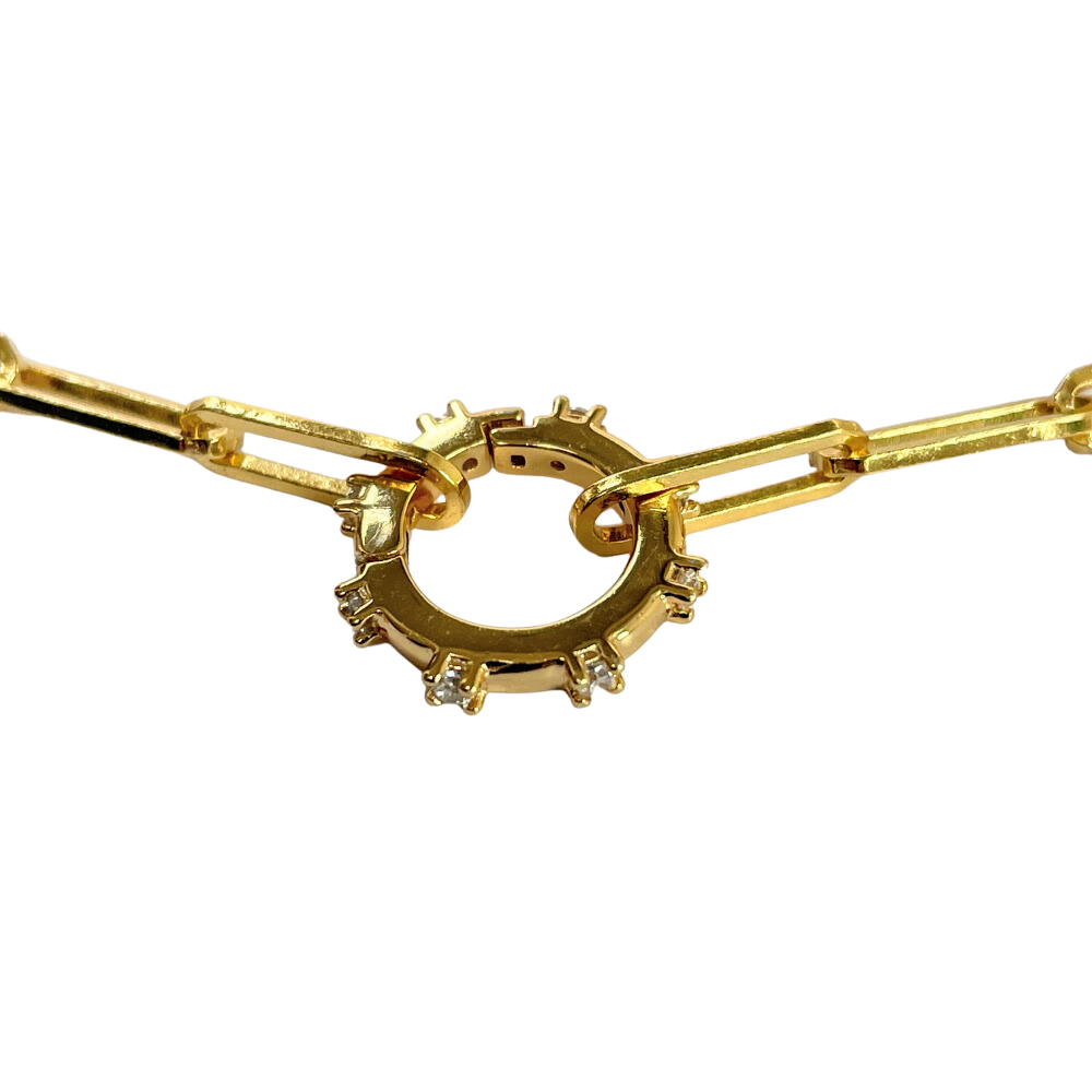 Link chain with round clasp